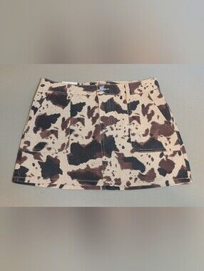 NWT love,fire cow print skirt